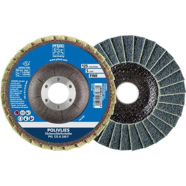 Pferd 5" POLIVLIES® Non-Woven Flap Disc - 7/8" Arbor Hole - Fine Grade 43278